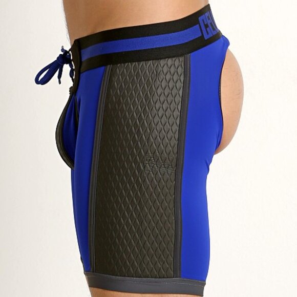 CBS099 Cell Block 13 Gridiron Neoprene Panel Backless Short Blue - Picture 2 of 4